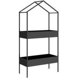 Solune Black Metal 2 Tier Plant Stand - 35cm