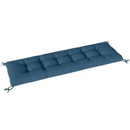 Harmont Blue PP Cotton Sun Lounger Cushion with Ties - 198cm
