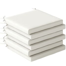 Glywick Cream White Polyester Chair Cushions Set of 6 - 46cm