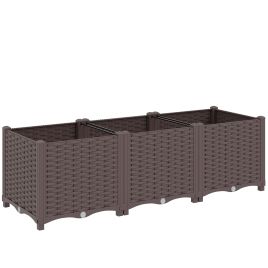Briglen Brown PP Raised Garden Bed with Legs Planter - 40cm