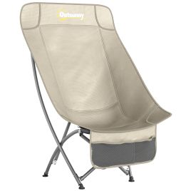 Quawick Khaki Metal Folding Camping Chair - 60cm