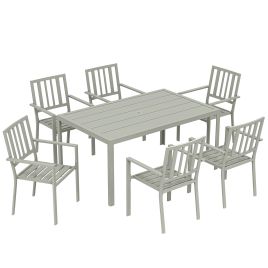 Oakshaw Light Grey Steel Table and Chairs Set - 96.5cm
