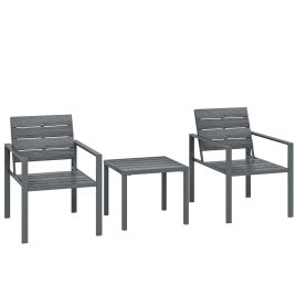Cammere Dark Grey Metal Table and Chair Set - 55.5cm
