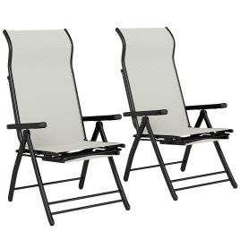 Briwick Light Grey Metal Sun Lounger Set of 2 - 63.5cm