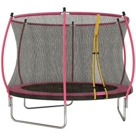 Marcrof Pink Steel Trampoline with Enclosure Net - 240cm