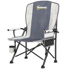 Elmmere Light Grey Metal Folding Camping Chair - 59cm