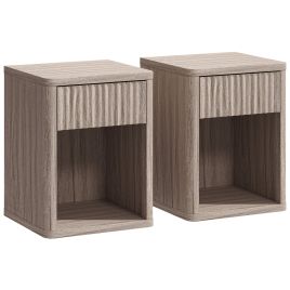 Wexant Grey Bedside Table Set of 2 - 40cm