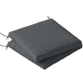 Elmton Dark Grey Polyester Chair Cushions Set of 2 - 50cm