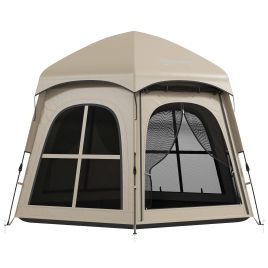 Harcrof Khaki Metal Camping Tent - 240cm