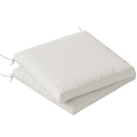 Elmton Cream White Polyester Chair Cushions Set of 2 - 50cm