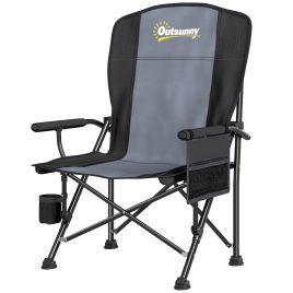 Elmmere Black Metal Folding Camping Chair - 59cm
