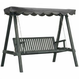 CARMONT Grey Metal 3 Seat Canopy Swing Chair - 133cm