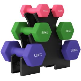 Camwold Multi-Colour Metal Dumbbell Set 1 - 5kg - 6cm
