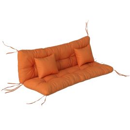 Winhall Orange PP Cotton Chair Cushion with 2 Pillows - 50cm