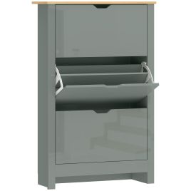 Winloft Light Grey Shoe Cabinet with 3 Flip Drawers - Large-sized - 72cm