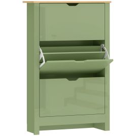 Winloft Green Shoe Cabinet with 3 Flip Drawers - Large-sized - 72cm