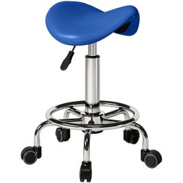 Yorvale Blue Salon Saddle Stool - 36.5cm
