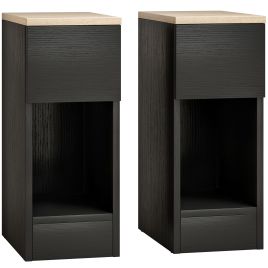 Luxton Black Bedside Table Set of 2 - 20cm