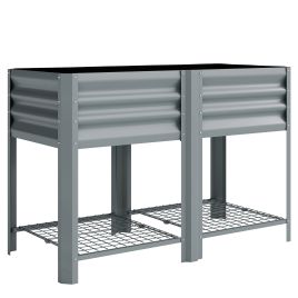 Serora Silver Grey Steel Planter - 55cm