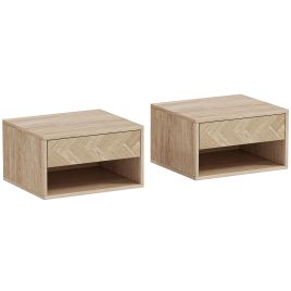 Stahall Natural Bedside Table Set of 2 - 37cm