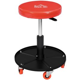 Solar Orange Steel Rolling Mechanical Stool - 40cm