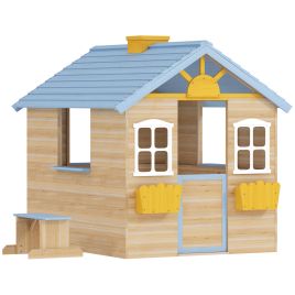 Ivebury Blue Fir Wood Kids Playhouse - 113cm