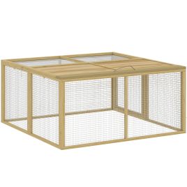 Dorton Natural Wood Fir Wood Rabbit Hutch - 120cm
