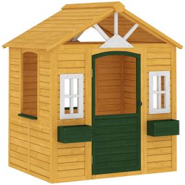 Velero Brown Fir Wood Outdoor Kids Playhouse - 97cm
