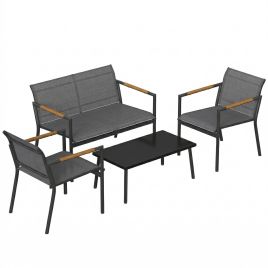 Winthor Metal 4 Seater Sofa Set - Grey