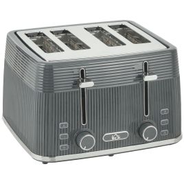Cheheir Grey Stainless Steel 4 Slice Toaster - 27.3cm