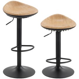 Kenona Oak Fabric Barstool Set of 2 - 40cm