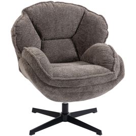 Stathor Velvet Swivel Chair - Grey