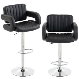 Broton Black Plywood Bar Stool Set of 2 - 57.5cm