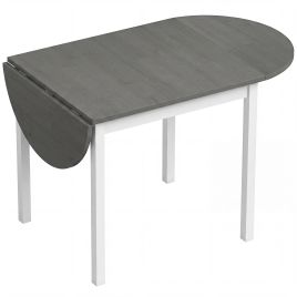 Cheton Grey Pine Wood Dining Table Drop Leaf - 70cm