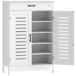 Rosheir White MDF Shoe Cabinet with Drawer Storage - Large-sized - 78cm