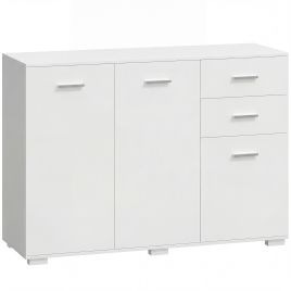 Winwick White Sideboard with 2 Drawers, Adjustable Shelves - 106cm