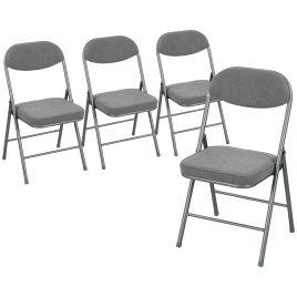 Brocarr Grey Steel Camping Chair Set of 4 - 45cm