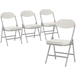 Brocarr Cream Steel Camping Chair Set of 4 - 45cm