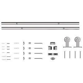 Glydene Silver Stainless Steel Sliding Door Kit 152cm