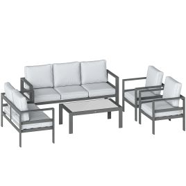 Camhall Aluminium 5 Pieces Sofa Set - Grey