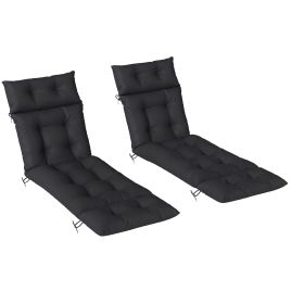 Chedene Black PP Foam Sun Lounger Cushions Set of 2 - 56cm