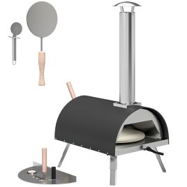 Caveth Black Stainless Steel Pizza Oven Foldable Legs - 79cm