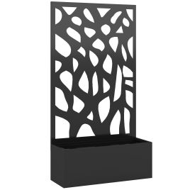 Ashcrof Black Metal Garden Bed with Trellis - 23cm