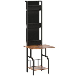 Checour Rustic Brown Metal Bookcase - 48.5cm