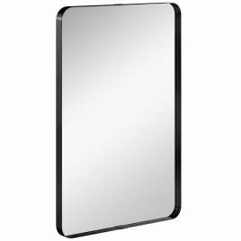 Dalbury Black Wall Mirror Rectangular - 60cm