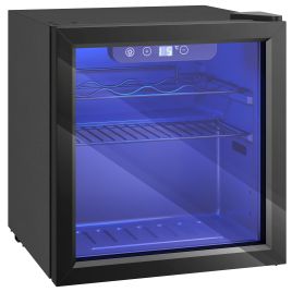 Valheir Black Tempered Glass 12 Bottle Wine Cooler - 41.5cm
