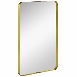 Dalbury Gold Tone Wall Mirror Rectangular - 60cm