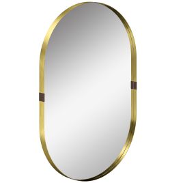 Dalbury Gold Tone Wall Mirror Oval - 60cm