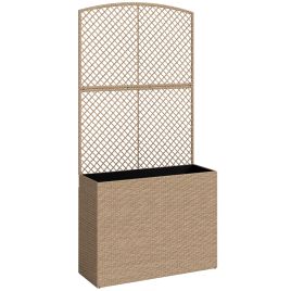 Dalthor Light Grey PE Rattan Raised Planter - 80cm