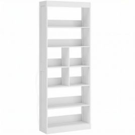 Dallyne White MDF 6 Tier Bookcase - 68cm